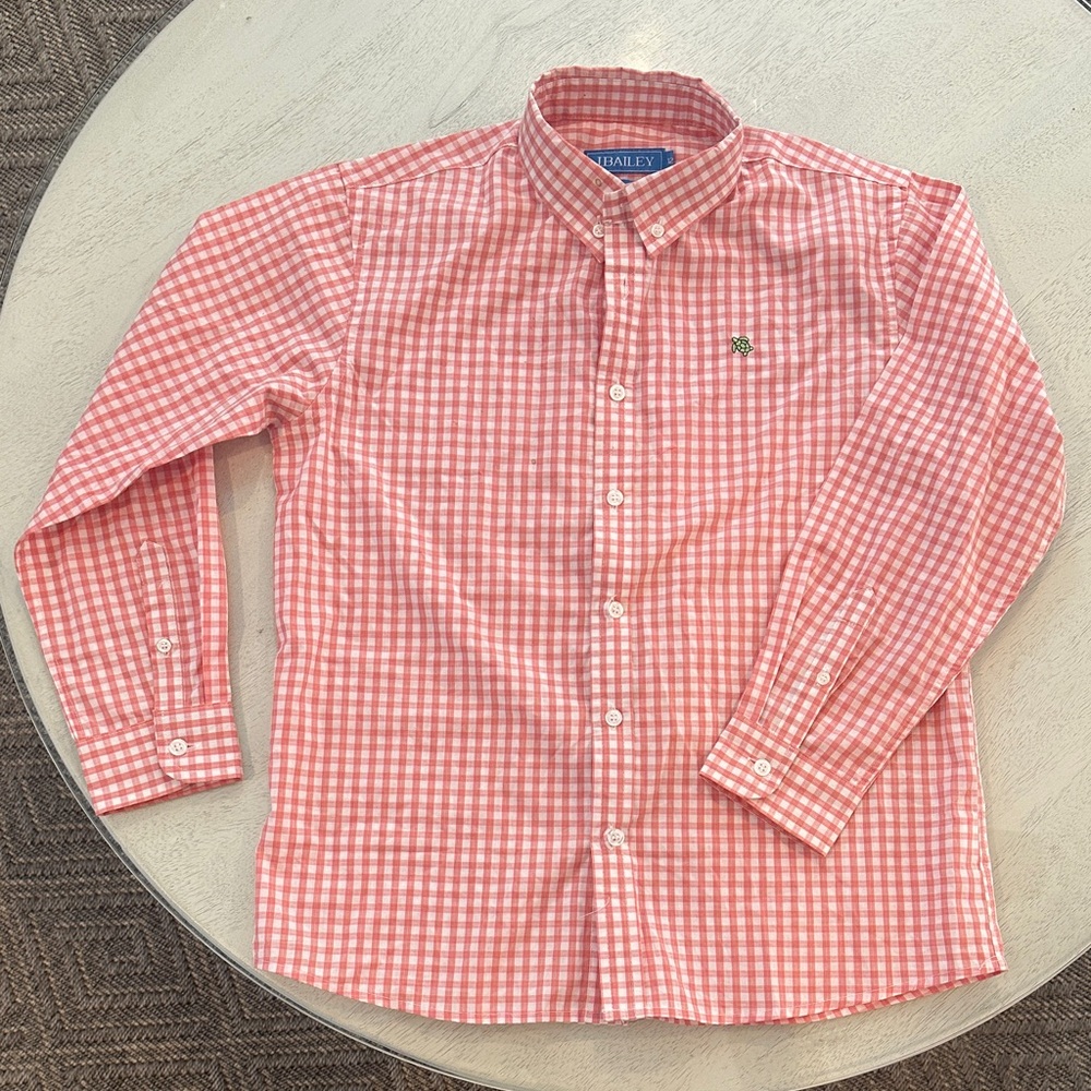 Bailey Boys Pink Gingham Button-Down Shirt for Kids